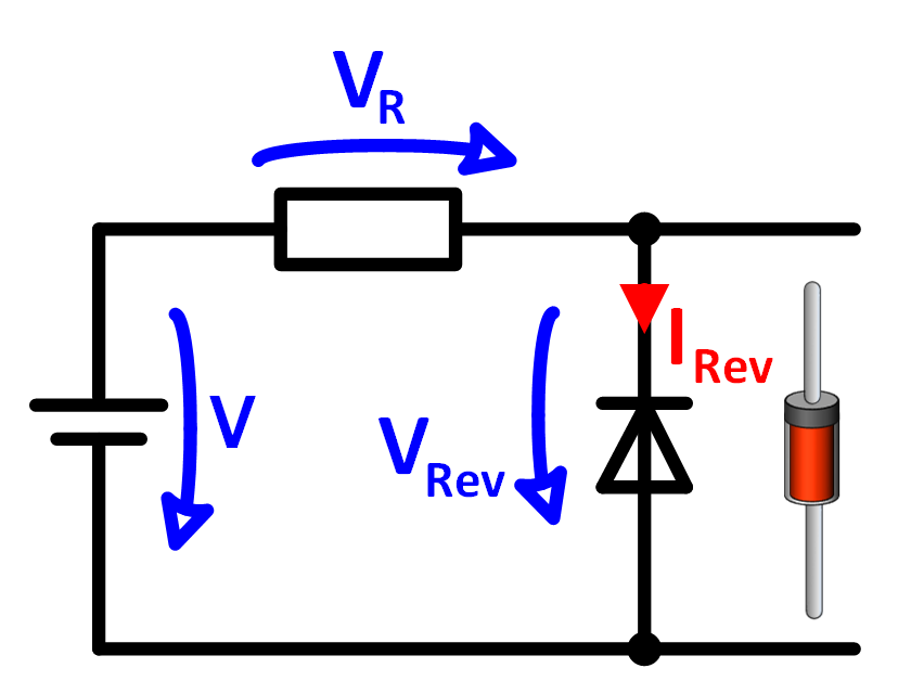 Dioden Grundschaltung mit Widerstand und Diode in Sperrrichtung