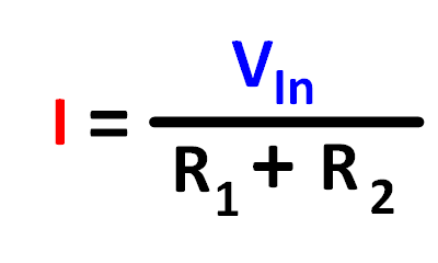 Formelbild für den Strom, wenn die Eingangsspannung bekannt ist